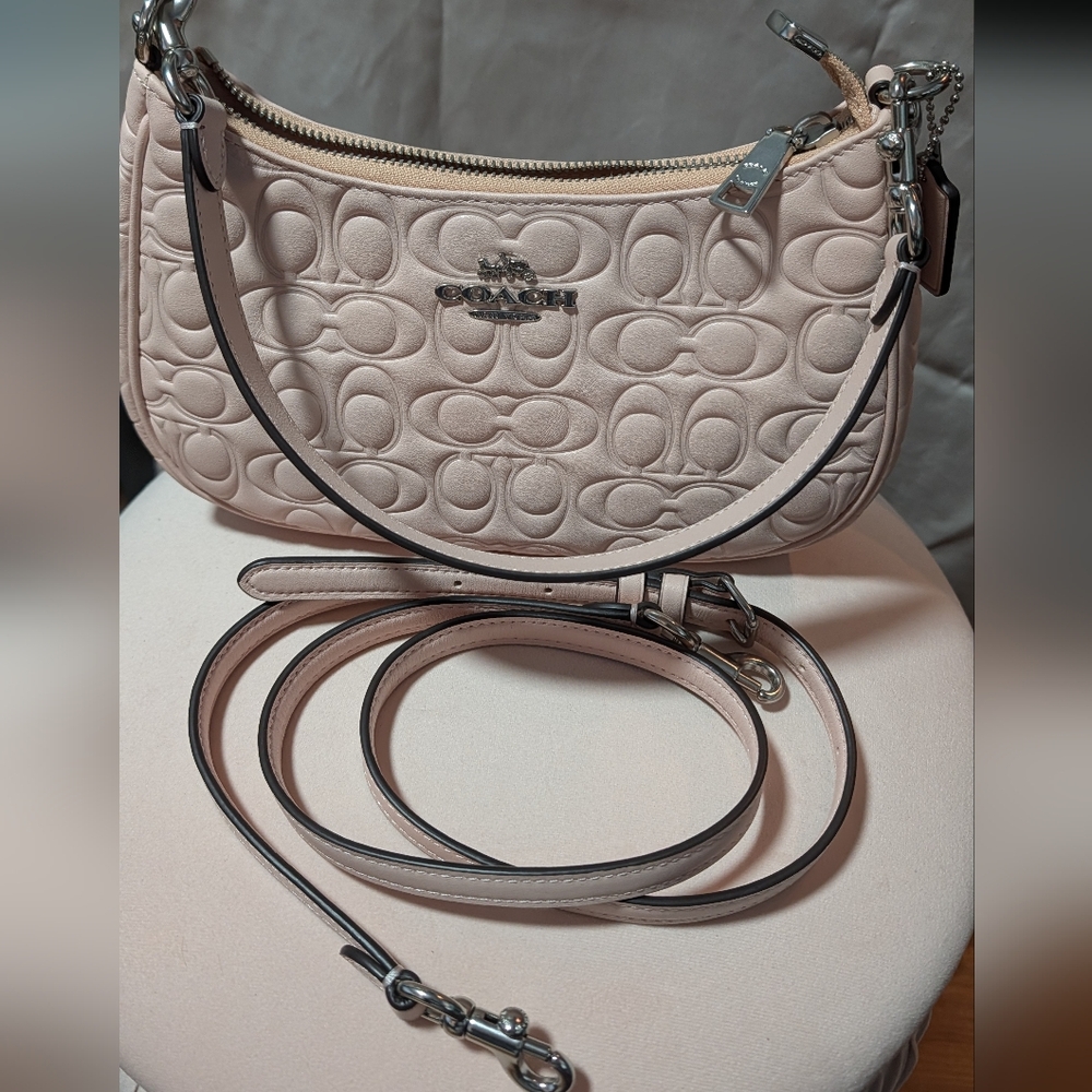 Coach Light Pink Quilted Shoulder Bag